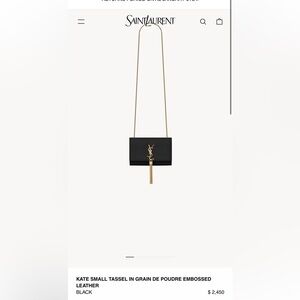 Yves Saint Laurent Black Kate with Gold Tassel/hardware